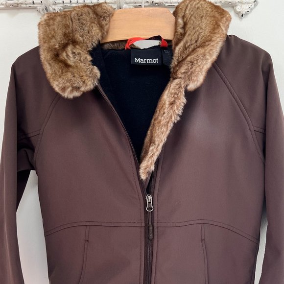 Marmot Faux Fur Soft Shell Coat - Picture 1 of 9